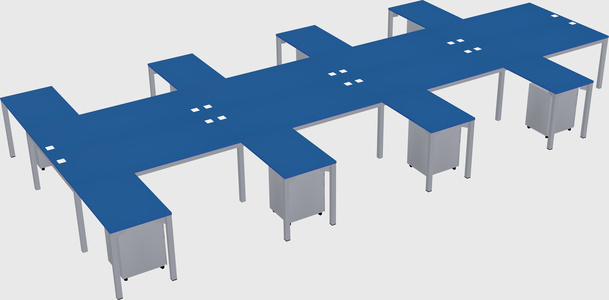 Shared l-shaped desk