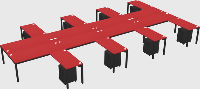 Shared l-shaped desk