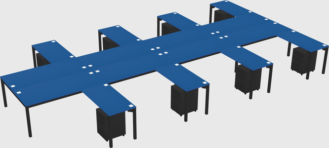 Shared l-shaped desk