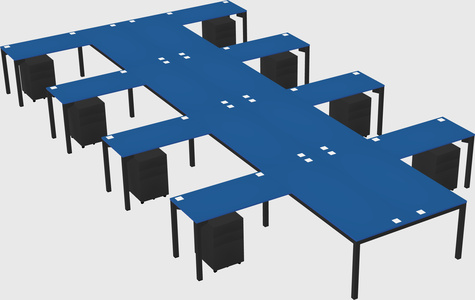 Shared l-shaped desk