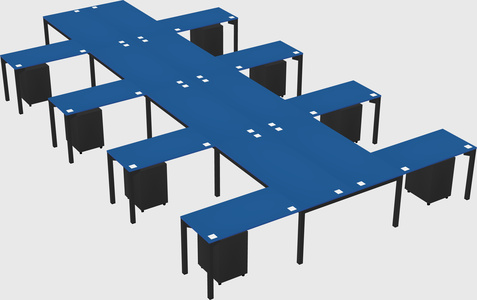 Shared l-shaped desk