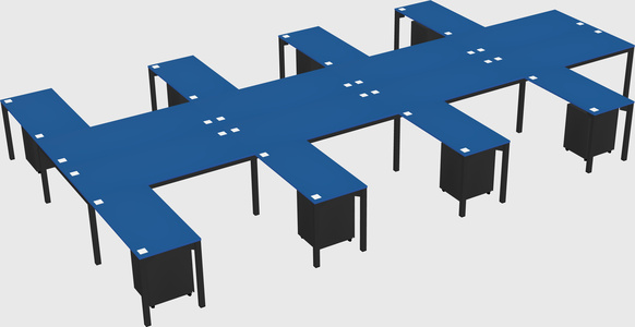 Shared l-shaped desk
