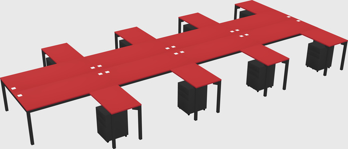 Shared l-shaped desk