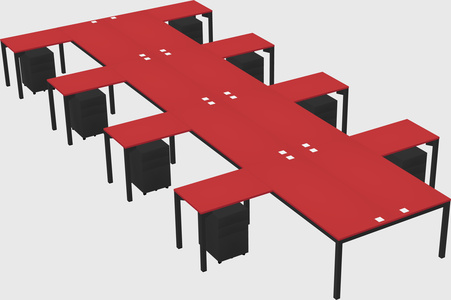 Shared l-shaped desk