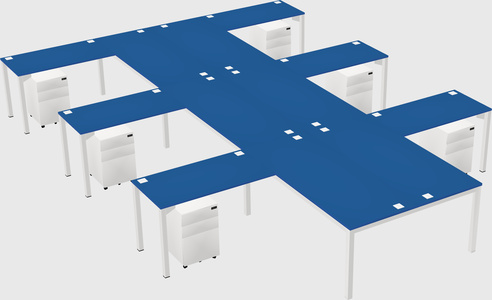 Shared l-shaped desk