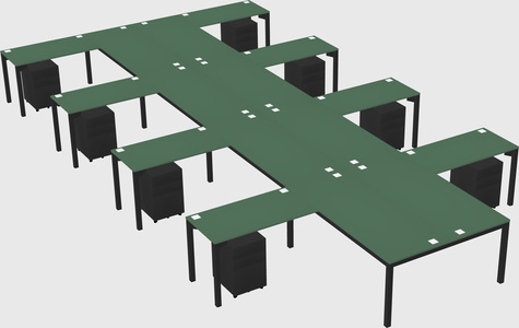 Shared l-shaped desk