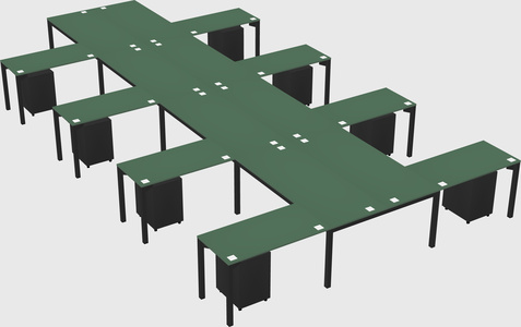 Shared l-shaped desk