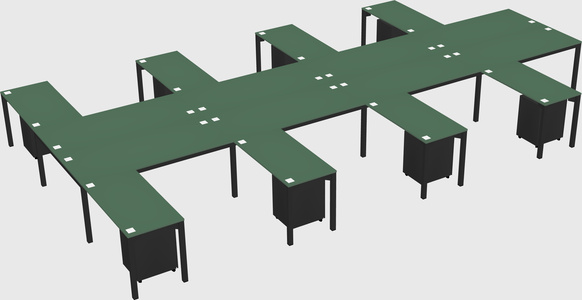 Shared l-shaped desk