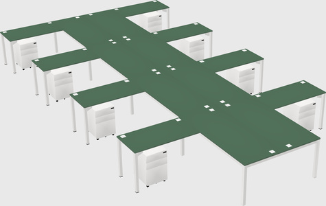 Shared l-shaped desk