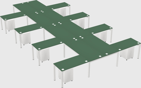 Shared l-shaped desk