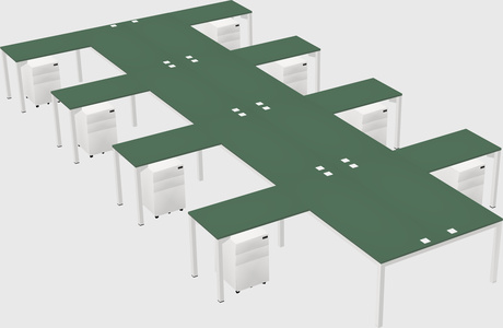 Shared l-shaped desk