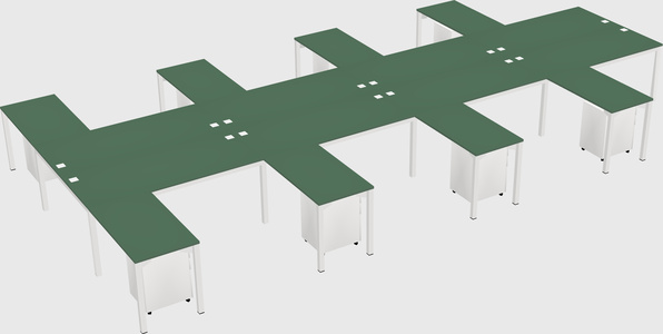 Shared l-shaped desk