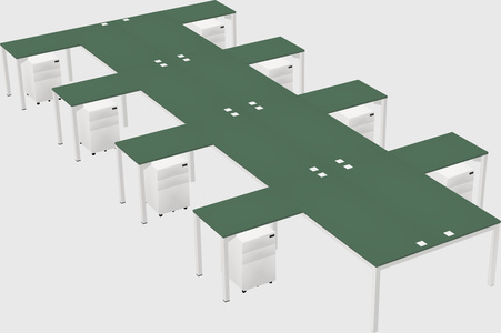 Shared l-shaped desk