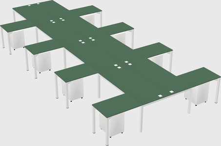 Shared l-shaped desk