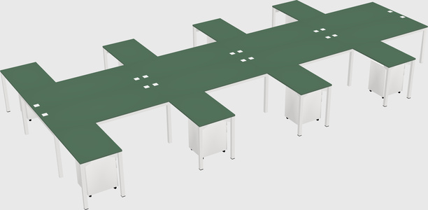 Shared l-shaped desk