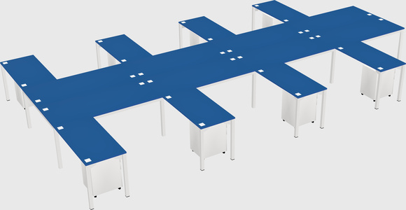 Shared l-shaped desk
