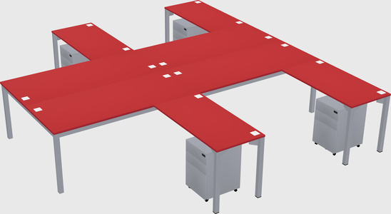 Shared l-shaped desk