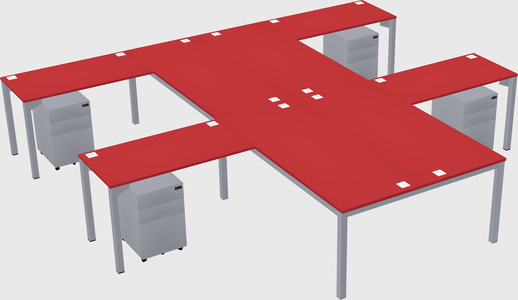 Shared l-shaped desk