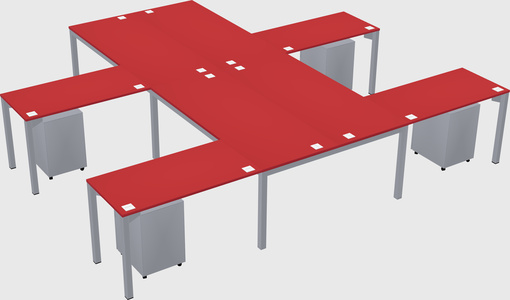 Shared l-shaped desk