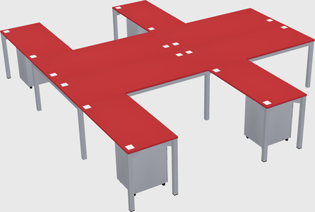 Shared l-shaped desk