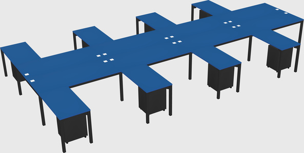 Shared l-shaped desk