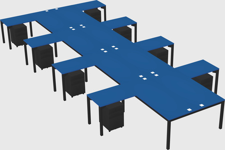Shared l-shaped desk