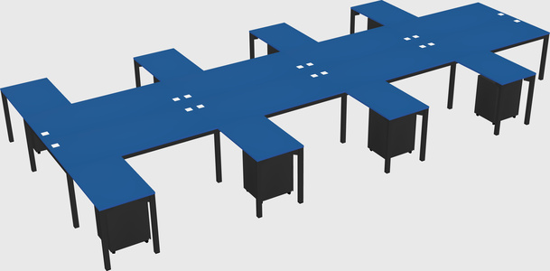 Shared l-shaped desk