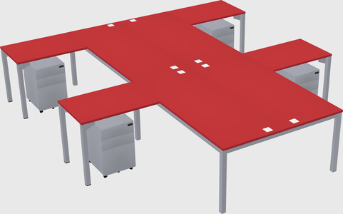 Shared l-shaped desk