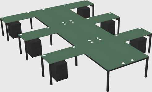 Shared l-shaped desk