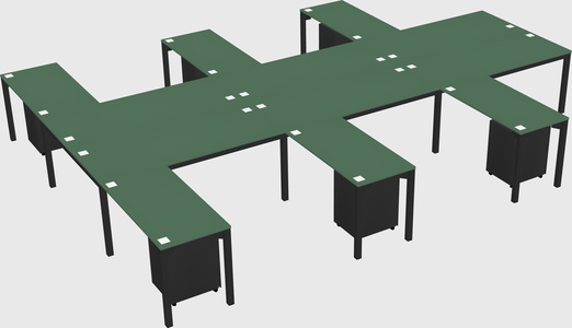 Shared l-shaped desk