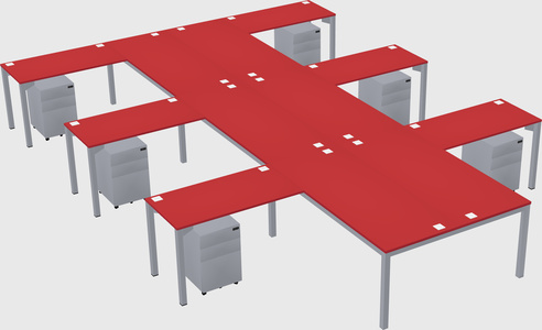 Shared l-shaped desk