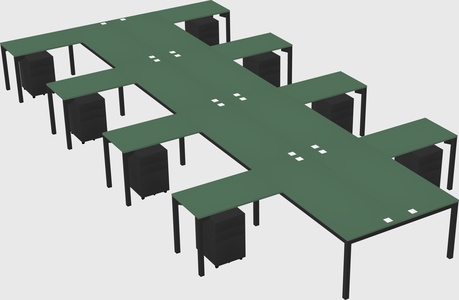 Shared l-shaped desk