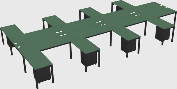 Shared l-shaped desk