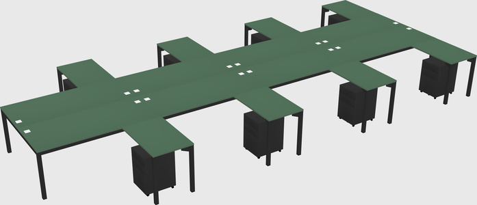 Shared l-shaped desk