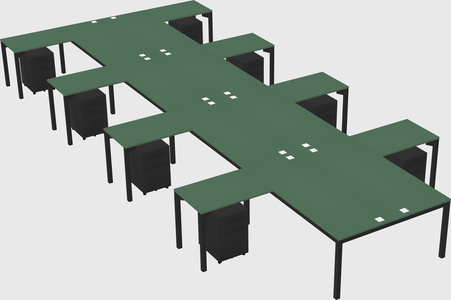 Shared l-shaped desk
