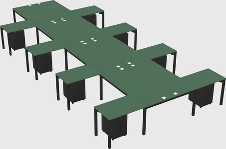 Shared l-shaped desk