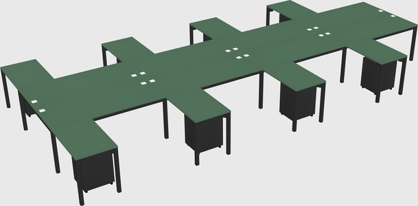 Shared l-shaped desk