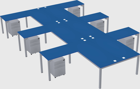 Shared l-shaped desk