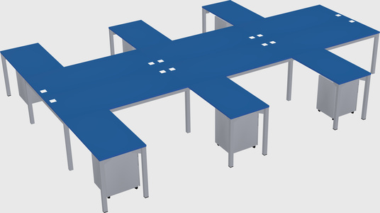 Shared l-shaped desk