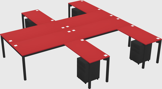 Shared l-shaped desk