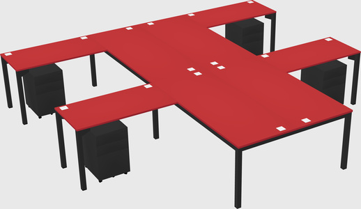 Shared l-shaped desk