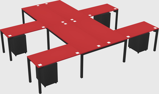 Shared l-shaped desk