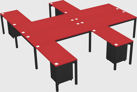 Shared l-shaped desk