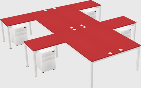 Shared l-shaped desk