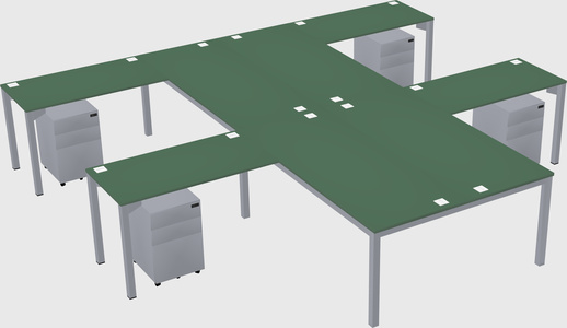 Shared l-shaped desk
