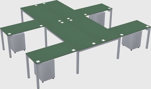Shared l-shaped desk