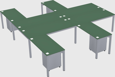 Shared l-shaped desk