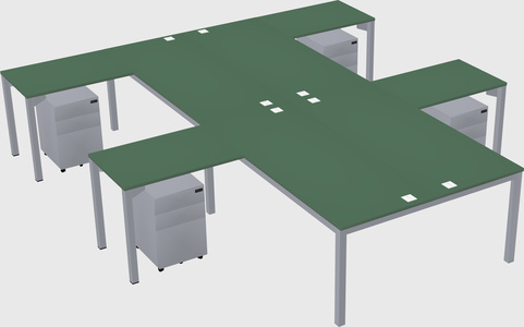 Shared l-shaped desk