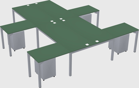 Shared l-shaped desk
