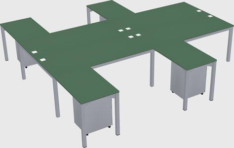 Shared l-shaped desk